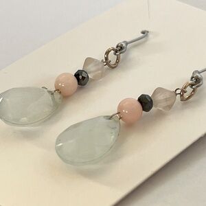 Cute, trendy handcrafted dangle earrings. Bead, wood, stone,crystals. S/G plated